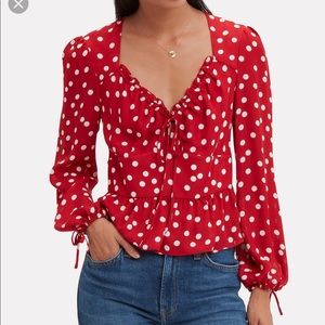 NWT intermix eve polka dot red top